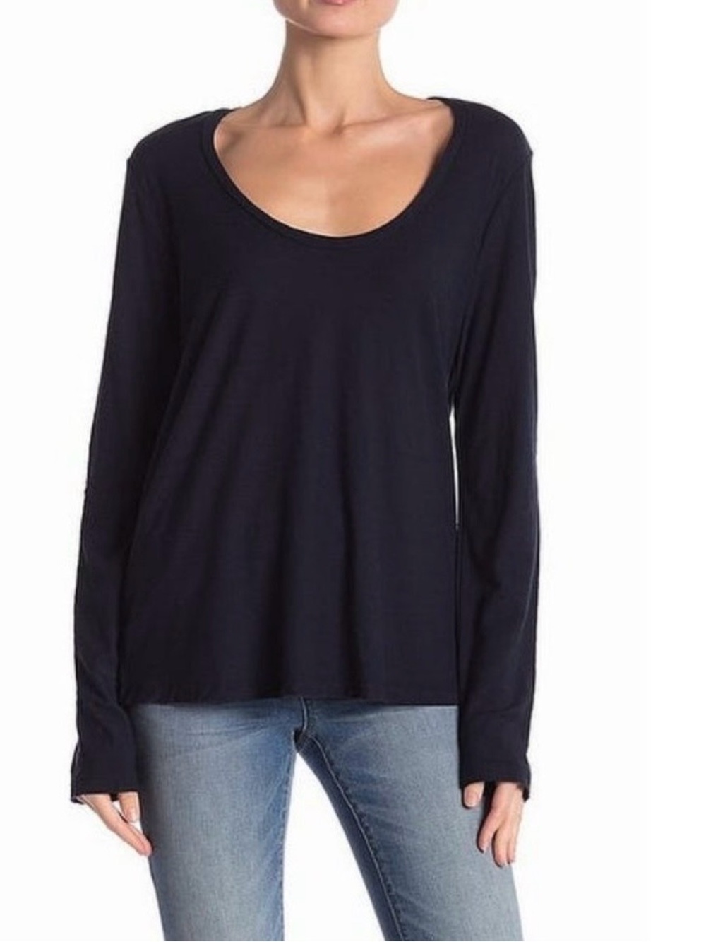 Standard James Perse Slub Scoop Neck Long-Sleeve T-Shirt Tee XL